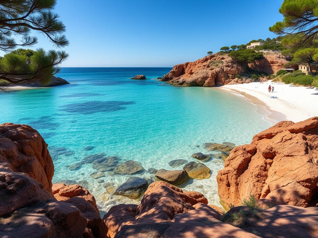 Der-traumhafte-Strand-Palombaggia-auf-Korsika-mit-weissem-Sand-und-tuerkisblauem-Wasser Top 10 Mittelmeerinseln für deinen Urlaub