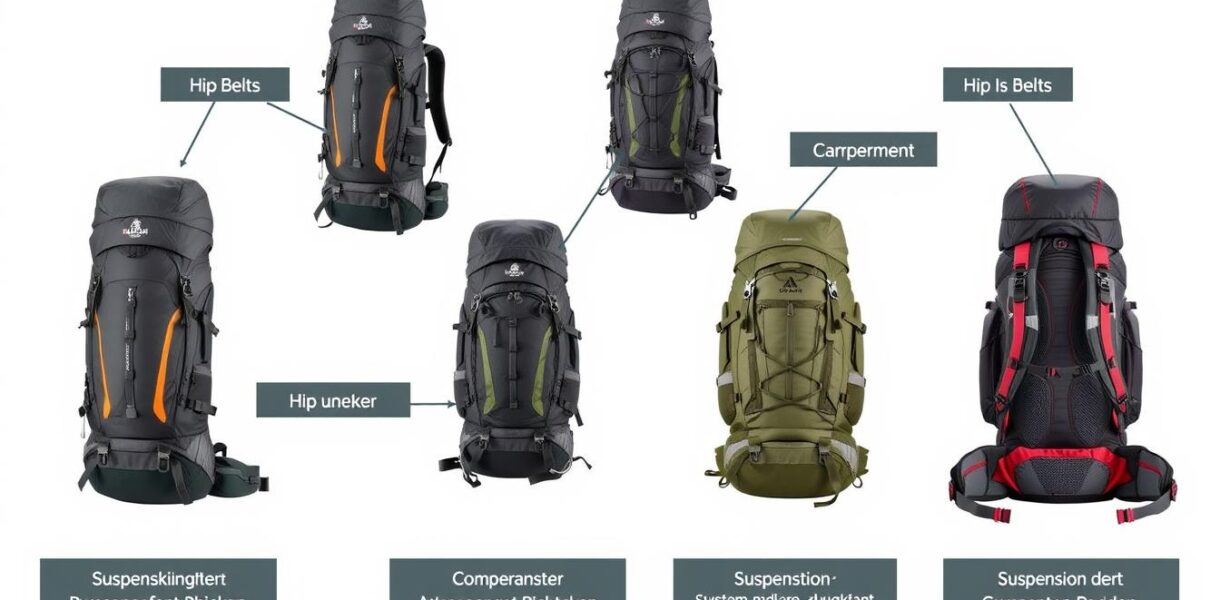 Verschiedene Rucksäcke für Backpacking Urlaub mit ihren wichtigsten Merkmalen